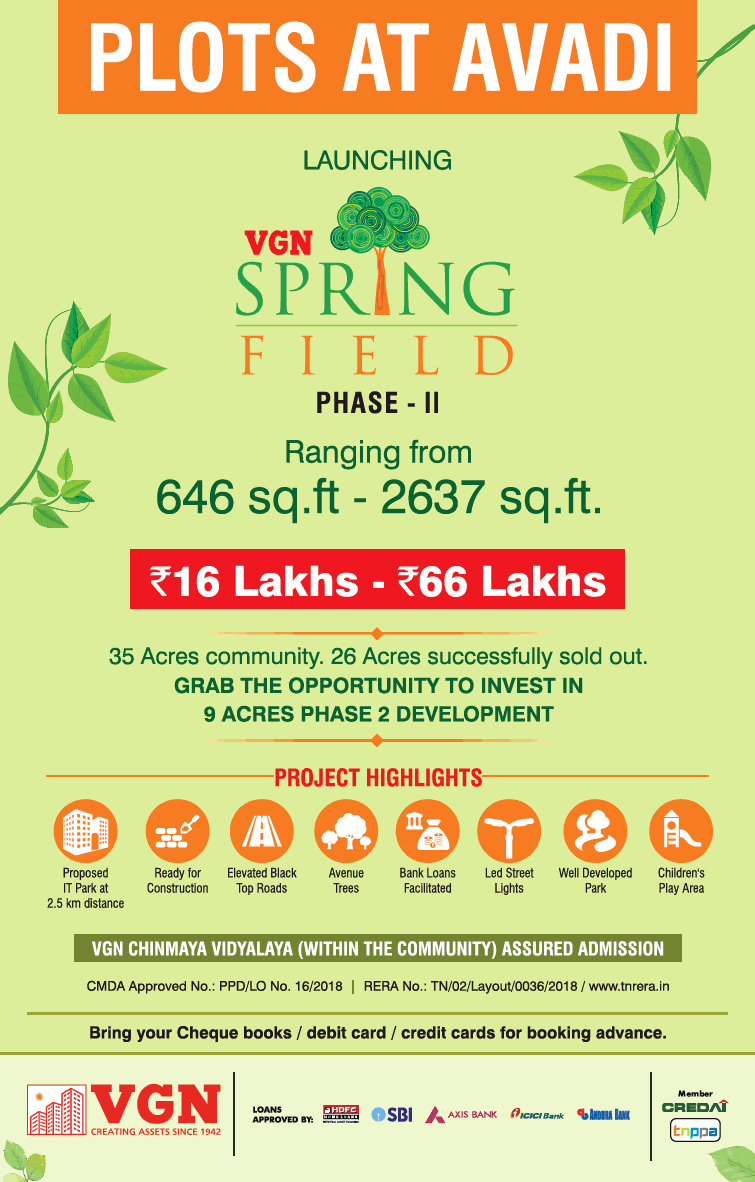Launching VGN Spring Field in Avadi, Chennai